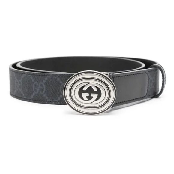 Gucci Men's GG Supreme Oval Buckle Belt - Picture 1 of 6